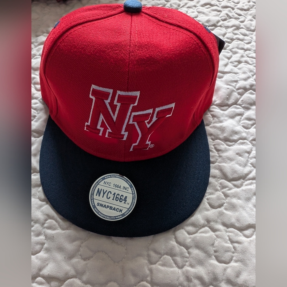 NYC 1664 Red and Black Snapback Cap